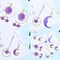 24 Pieces Assorted Gold Plated Enamel Cat Moon Star Celestial Charm Pendant DIY for Earrings Necklace Bracelet Jewelry Making and Crafting (M582-Purple)